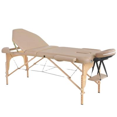 China Contemporary Wooden Massage Table Bed Beauty Salon Folding Tattoo Beds Spa Facial Massage Bed for sale