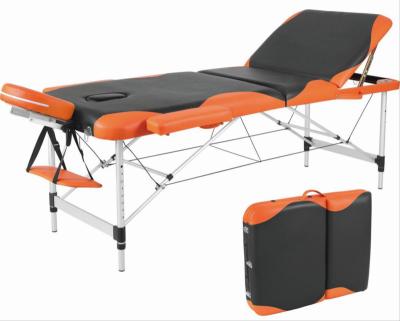 China Modern Aluminum Beauty Bed Massage Bed Table Massage Bed Folding Spa Table 3 Section Adjustable Spa Table for sale