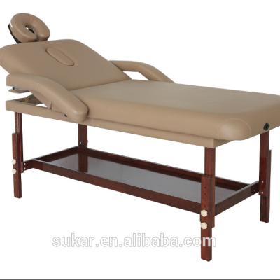 China Massage Table Fitness Equipment, No Folded Beauty Bed, Stationary Massage Table for sale