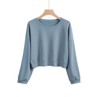 China Anti-pilling Custom Latest Fashion Multi Color Option Short Jumper Crop Top Women Sweatshirt for sale