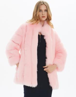 China Breathable Faux Fur Coat Mink Coat Pink White Fur Coat For Women for sale