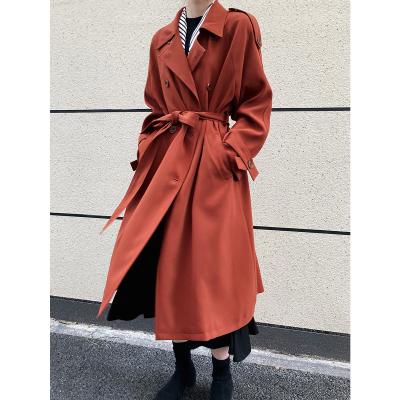 China Breathable Fashion Loose Over - Knee Ditch Coat British Stylish Women for sale