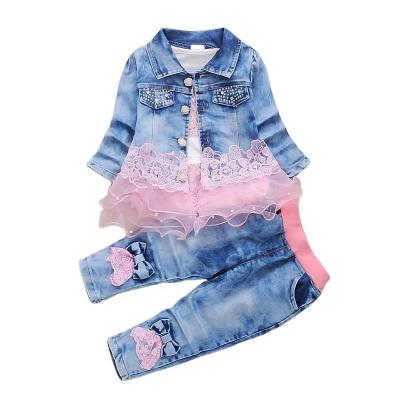 China Vintage 2021 Winter Baby Clothes Sets 3 Pcs Clothing Outfit Coat Pants For Kids Girls for sale