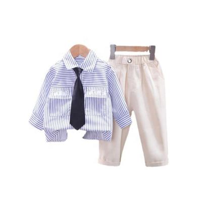 China Boys Casual Clothes Kid Fashion Long Sleeve Shirt + Pants Kids Baby Boy Long Sleeve Clothing Sets for sale