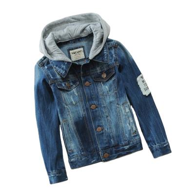 China Wholesale High Quality Breathable Kids Clothing Modern Stylish Hooded Letter Coats Children's Denim Jacket for sale