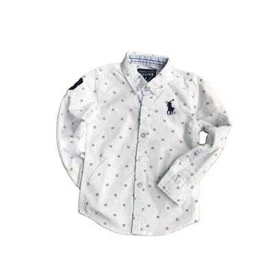 China Breathable Boys Clothes Spring Autumn Long Sleeve Cotton Shirts 2-10 Years Old Wholesale Kids Shirts for sale