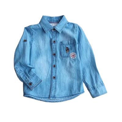 China Autumn Breathable Long Sleeve Children Shirts Kids Blouse Boys Denim Top Shirt for sale