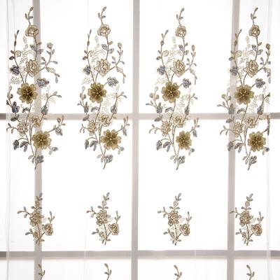 China Blackout New Arrival Velvet Relief Embroidered Sheer Curtain For Luxury Living Room for sale