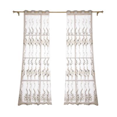 China Blackout Polyester High Quality Home Use Embroidered European Sheer Curtain Material for sale