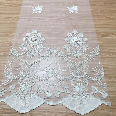 China 2020 Blackout Designs Luxury Window Applique Embroidery Curtain Material Sheer Fabric for sale