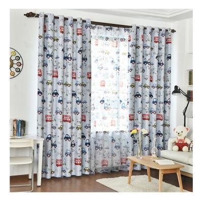 China Hot Selling Blackout Printed Cartoon Car Design Highshading Kids Bedroom Curtains for sale