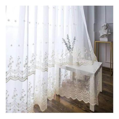 China Wholesale Pure Turkish Blackout Embroidery Window Curtain Embroidered Luxury Drapes For Living Room Bedroom for sale