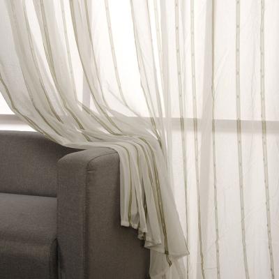 China Blackout Factory Sale Cheap Hotel Decor Home Living Room Striped Fabric Sheer Curtain for sale