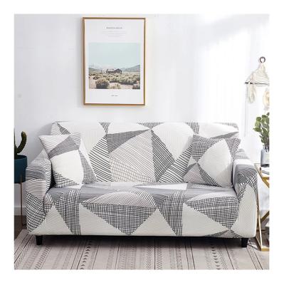 China Modern ready made cheap geometry printed spandex fabric sectional slipcover to protect elastic stretch sofa cover for sale