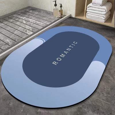 China Wholesale Non Slip Diatom Soak Non Slip Floor Mat Absorbent Bathrooms Showers Mat for sale