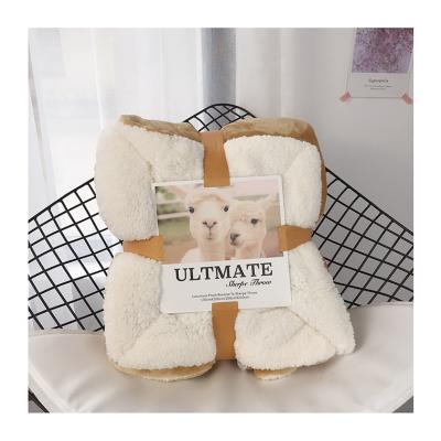 China Luxury Anti-Static Manufacturer Wool Sherpa Velvet Fleece Portable Throw Blankets for sale