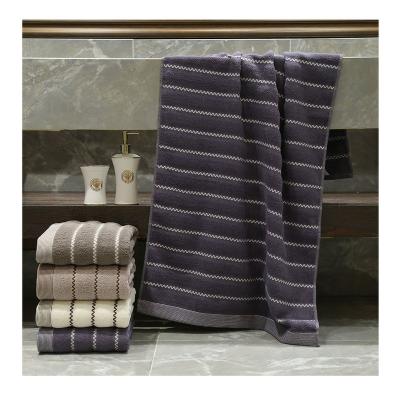 China 100%Cotton Stripe Bath Towel Wholesale Soft High Absorbent Face Bathroom Towels for sale