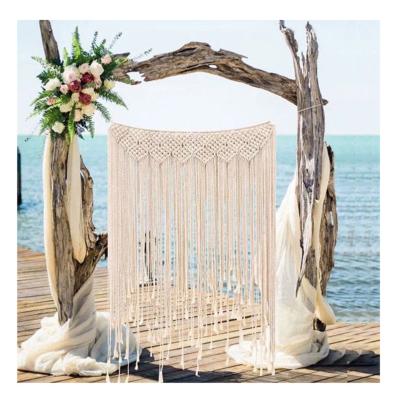 China Bohemian Handmade Macrame Curtain Macrame Wall Hanging Cotton Rope Decoration Large for sale