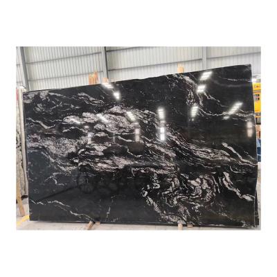 China Quatize Modern Brazilian Cosmos Nature Black Granite 2cm Bigh Slab for sale