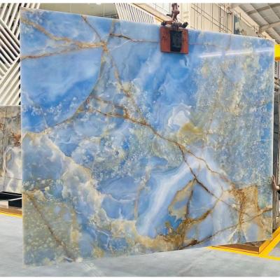 China Modern blue marble onxy stone slabs and tile for sale