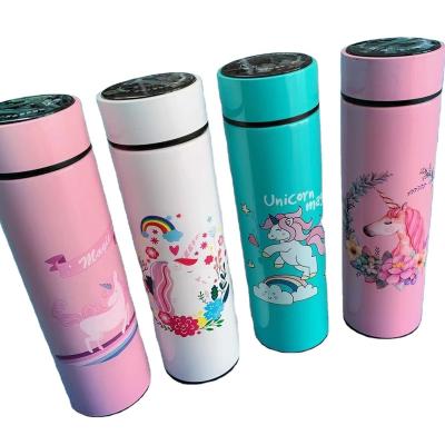 China PORTABLE Cute 500ml Cartoon Kids Unicorn Drink Water Bottles Stainless Steel Double Wall Vacuum Insulated Bottle For School for sale