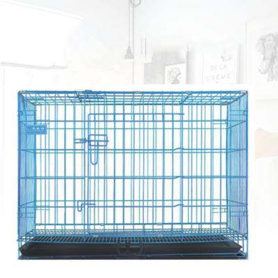 China Breathable Solid Stainless Steel Dog Cage Single Door Folding Crate For Large Dogs For Sale for sale