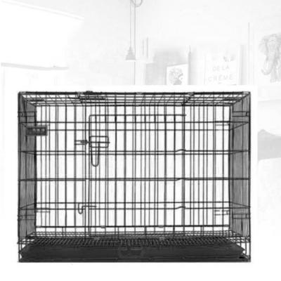 China Breathable Folding Metal Dog Crate , Dog Kennels Crates For Sale Includes Leakproof Plastic Tray for sale