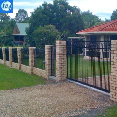 China Easily Assembled Horizontal Slat Fencing Horizontal Steel Barrier Horizontal Steel Fence Design Hot Galvanized for sale