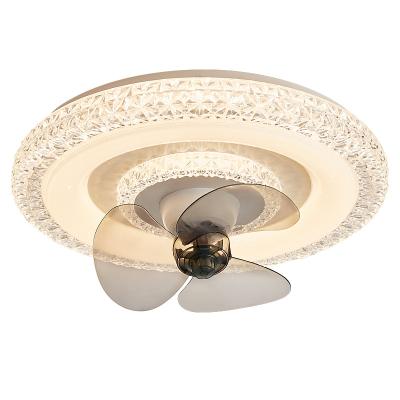 China Modern Modern Ceiling Fan Lights Bedroom Living Remote Control Round Ceiling Fan Lamp for sale