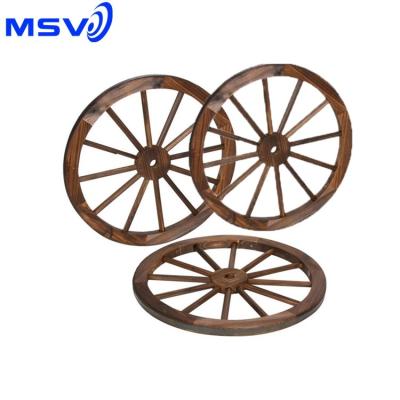 China Country style western decorative wall hanging decorative wooden wheel for sale