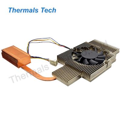 China Computer Case Customized 200W aluminum fins heat pipe heat sink with fan for Peltier element module or Power LED for sale