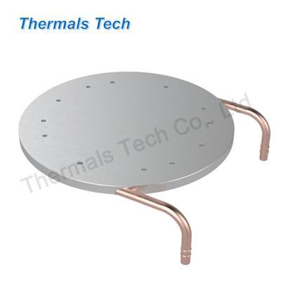 China IGBT Round cold plate with copper tube for IGBT and electronic components water cooling for sale