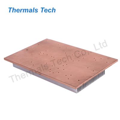 China Heat Sink 1000W Copper base and aluminum fin insert bonding heat sink for Power Regulator for sale