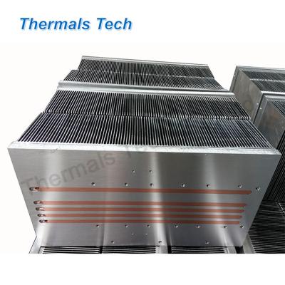 China Heat Sink 3000W air cooled aluminum bond fin heat sink soldered with heat pipe for HVAC equipment for sale