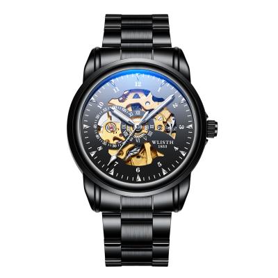 China The date WLISTH 2019 automatic mechanical men's watch, leather men's watch, waterproof watch male luminous mechanical watch for sale