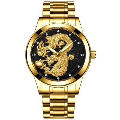 China 2019 Water Resistant Brands Roles 18k Gold Dragon Luxury Unisex Un-mechanical Dial Watches Fashion Male Steel Wristwatches for sale