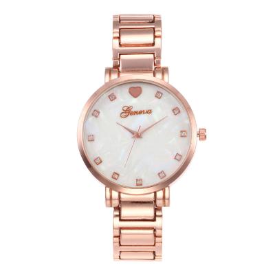 China Hot Selling Cute Day/Date Famous Brand Women Pearl Heart Dial Geneva Clock Japan Quartz Movement Watches for sale