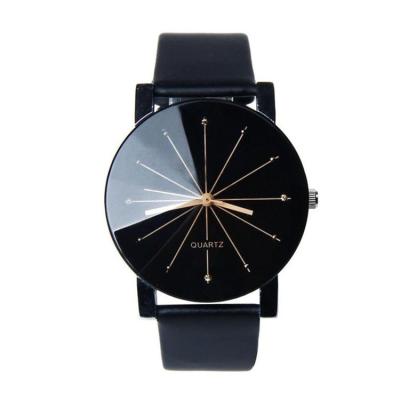 China Hot Sale Day/Date Quartz Watch Couple Lovers Women Men Women Watches PU Strap Diamond Scale Gift Clock Wrist for sale