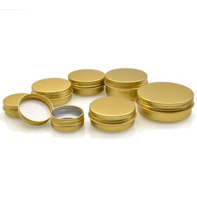 China Golden Empty Aluminum Foil Cosmetic Jar 15g 30g 50g 60g 100g 150g Skin Cream Jar For Candles Lip Balm for sale