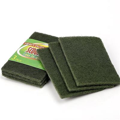 China Durable Nonwoven 3PK Nylon Scrub Pad Aluminum Oxide Cleaning Polishing Industrial Abrasive Scouring Pad for sale