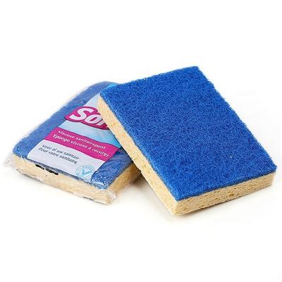 China Kitchen Sustainable Heavy Duty Cellulose Cleaning Pad Screen 1pk Cleaning Sponge Scouring Pad For Dish for sale