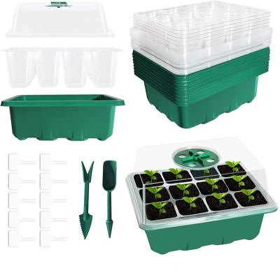 China Modern 10-Pack 60-120 Cell Seedling Starter Trays Moisture Adjust Nursery Tray Kit Seed Grow Trays for sale