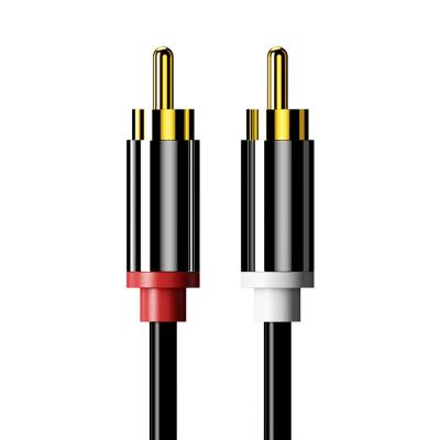 China Online Shopping COMPUTER RCA Audio Cable 2 RCA to 2 RCA 24K Gold Plated Oxygen Free Shielded Male to Male Audio Cable for Projector TV for sale