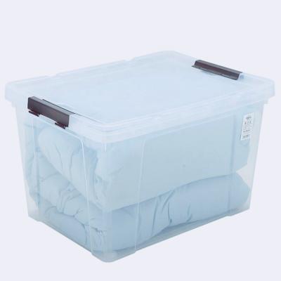 China Sustainable Durable Clear Box 35L Plastic Storage Boxes With Lid Stackable Plastic Box for sale