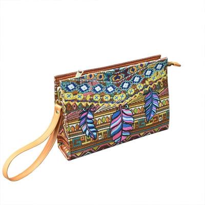 China Wholesale Price Women's Unique Ethnic Style Embroidered Women's Unique Ethnic Style Women's Daily Used Clutch Dye Bag Tie Dye Bag Purses Clutch Purses for sale