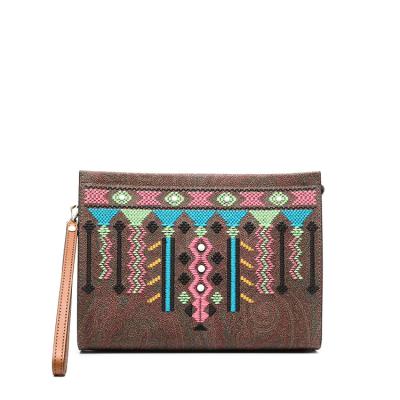 China 2021 2021 Low Price Daily Used Cotton Brown Summer Vintage High Quality Clutch Bag for sale