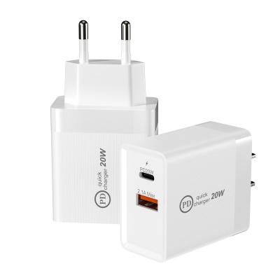 China Mobile Charging NEW Quick Charger PD 20w USB c fast charging usb wall charger EU US PLUG charger for iphone for sale