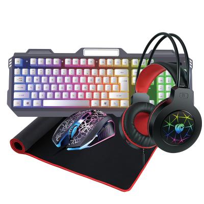 China Online RGB Layout Waterproof Mechanical Wireless British Gaming Keyboard Colorful Price 4 in 1 Keyboard Mouse Headset for sale