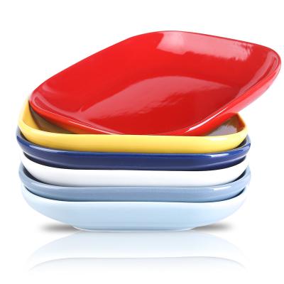 China New Design Eco-Frieadly Ceramic Pasta Dish 18cm Square AB Mixing Dish Grade Healthy For Food for sale