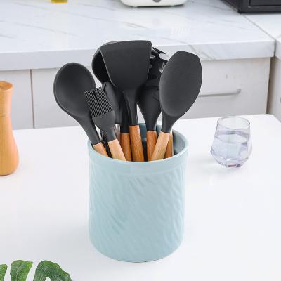 China 2021 Hot Selling Durable Ceramic Utensil Holder Anti Slip Surface For Kitchen Chopstick Knife Fork for sale